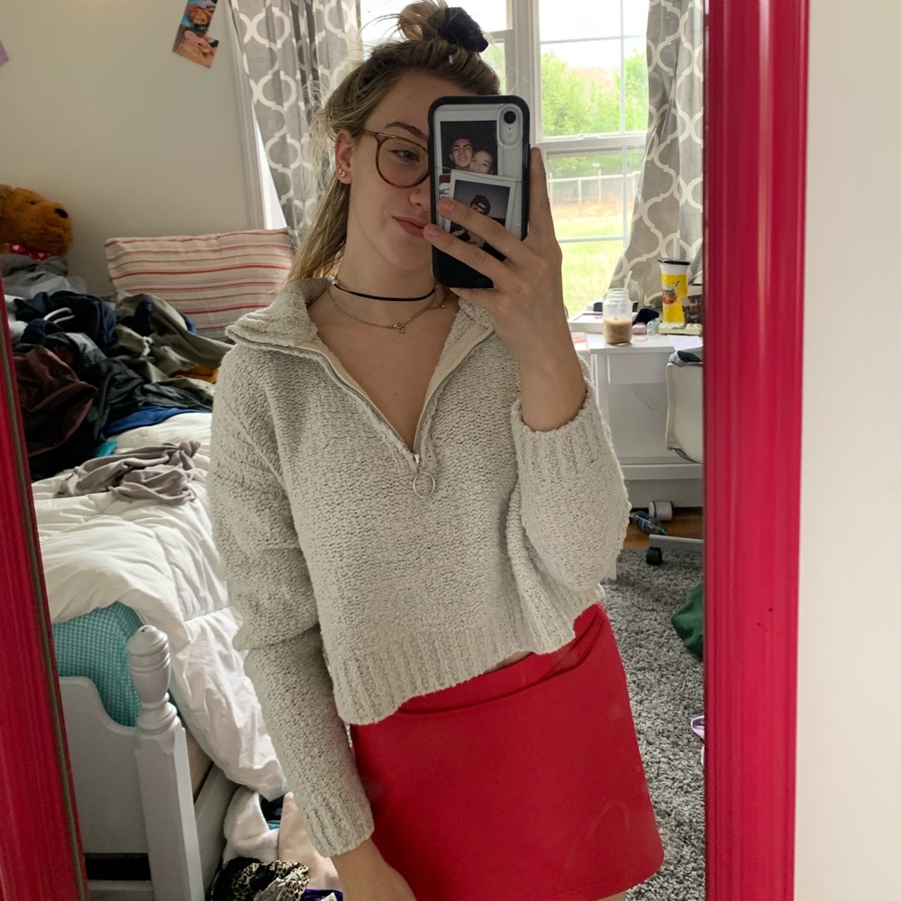 cropped quarter zip